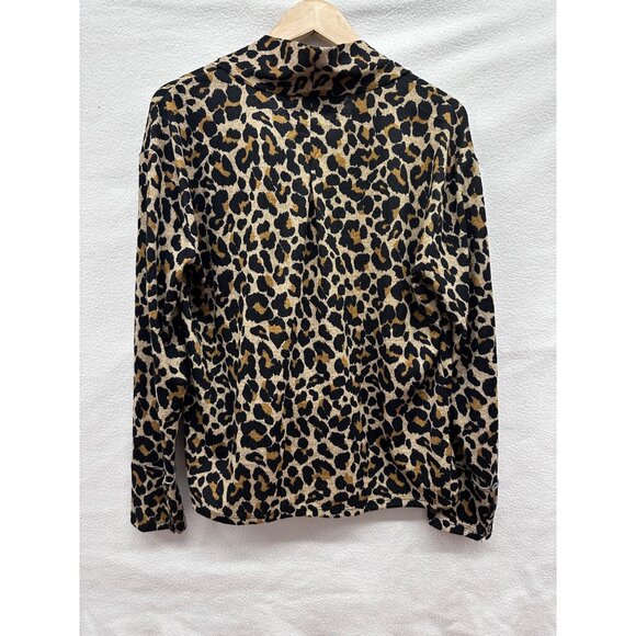Tru Luxe Jeans Womens Leopard Print Cardigan XL Animal Print Long Sleeve - Picture 4 of 8